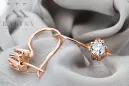 Vintage craft Earrings Zircon Original Vintage 14K Rose Gold vec053r
